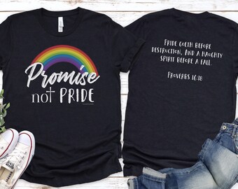 Konservatives Christliches T-Shirt: Versprechen, nicht Stolz, Kreuz & Sprüche