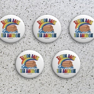 Set of 5 Taking Back the Rainbow 1.25” Pin Buttons, Seven Color Christian Rainbow Noah’s Ark Taking Back the Rainbow Pin Buttons