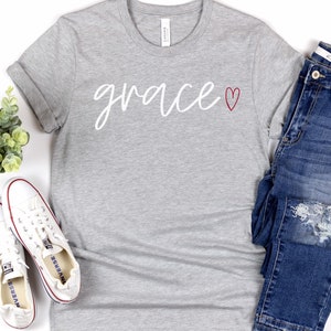 Koszulka Grace With Heart Minimalist, Koszule chrześcijańskie dla kobiet