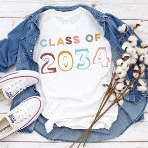 Class of 2034 Shirt: First Day of School Grow With Me Tee