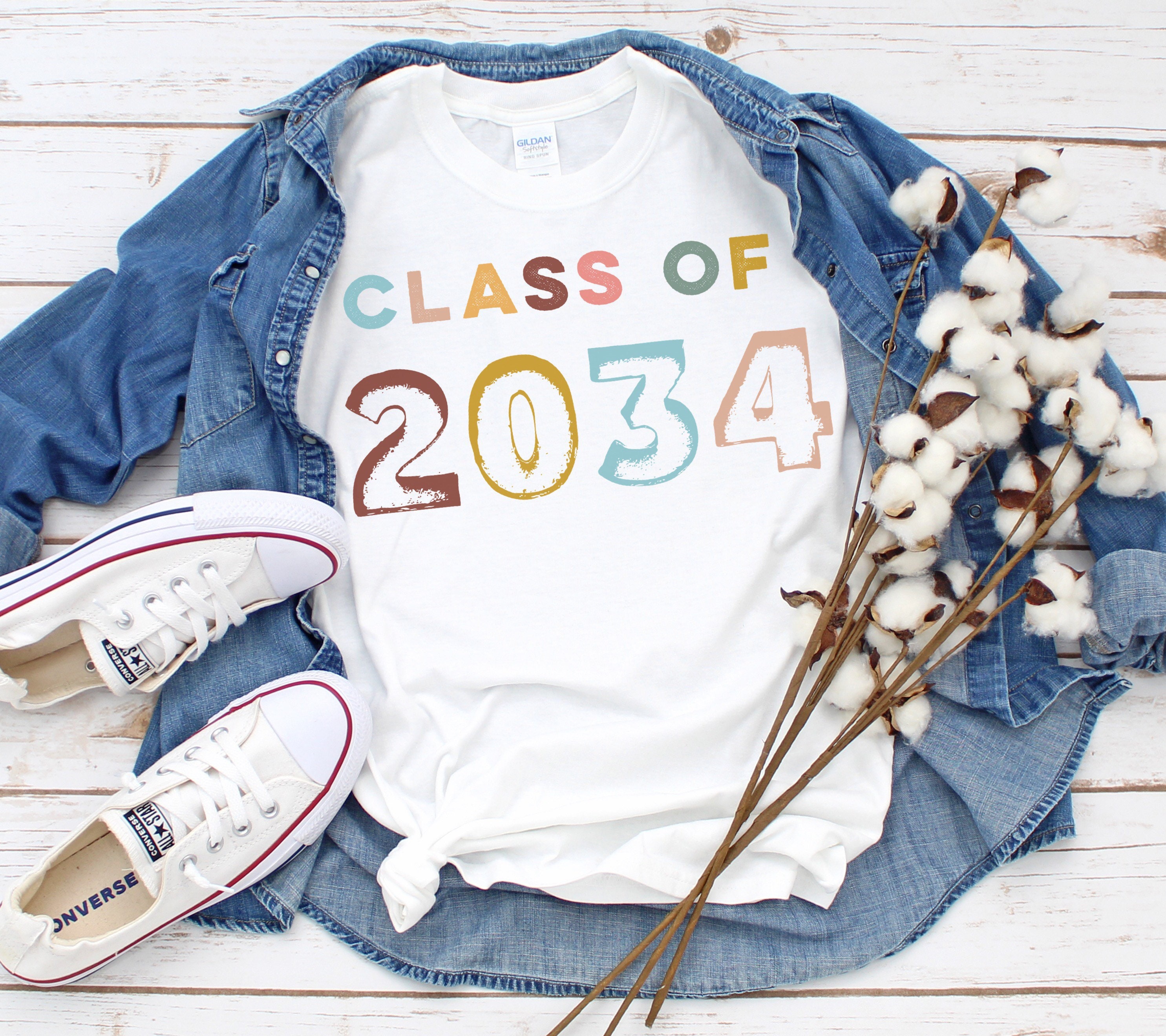 Klasse von 2034 Shirt, Wachsen Sie mit mir Shirt, 2034 Shirt, Abschlussjahr Shirt, Erster Schultag, Jährliches Bilder Shirt, Wachsen Sie in mich Shirt