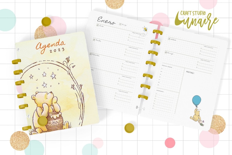 Digital File Agenda Winnie Pooh 2024 Half Letter, With Weekly View