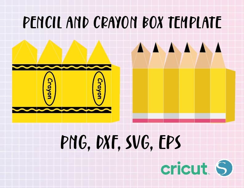 Pencil and crayon box template. svg, png, eps, dxf Etsy España