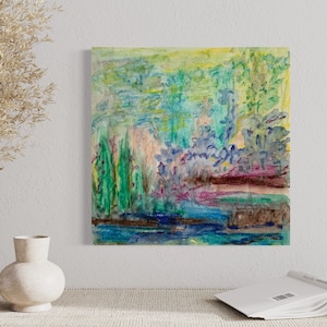 Misty Walk:  Oil pastels on paper