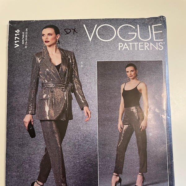 Vogue Patterns V1716 Badgley Mischka Sewing Pattern Blazer and Belt Outfit Evening Wear