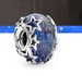 New Authentic Pandora London Blue Galaxy Silver Star Murano Glass Bead Charm #790015C00 