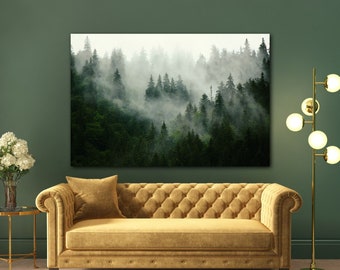 Forest Wall Art Lienzo, Pine Tree Wall Art, Nordic Decor, Landscape Wall Art, Winter Print, Housewarming Gift, new home gift, first home