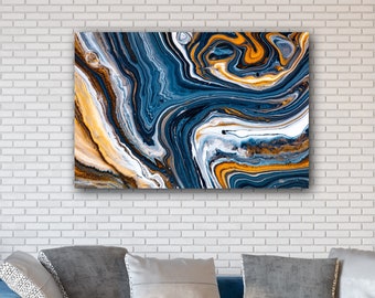 Pintura de arte fluido, Imagen abstracta de lujo, Lienzo abstracto de arte mural, Obras de mármol, Regalo de inauguración para pareja, Primer regalo de hogar para ella