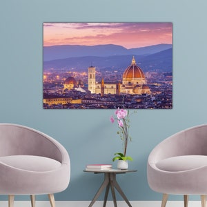 Florence Italy Wall Art, Catholic Art, Pink Wall Art, Travel Wall Art, Colorful Gallery Wall Art, Canvas Print, Italy Decor, Italy Poster