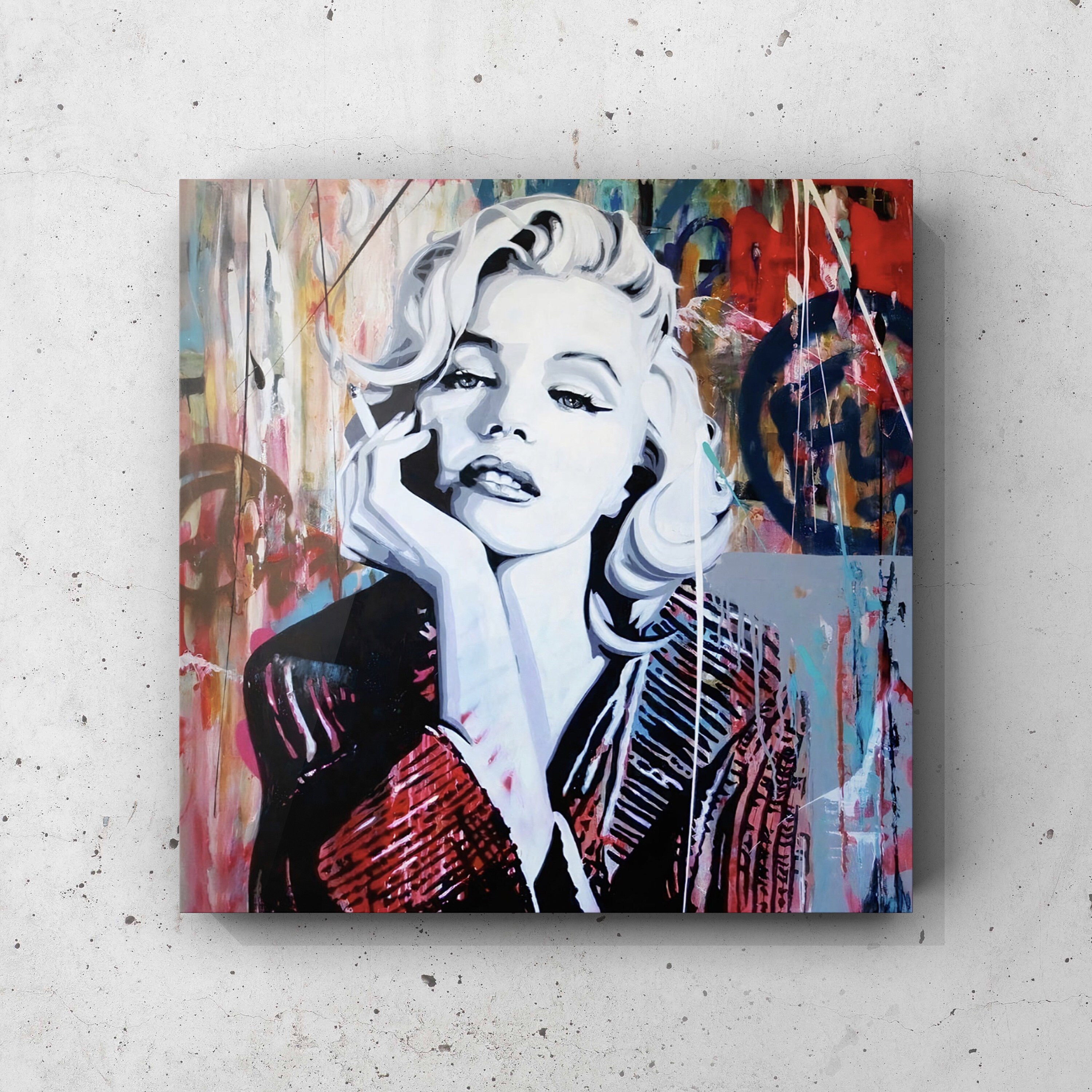 Marilyn Monroe Print Canvas Wall Art Banksy Style Pop