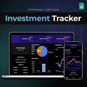 FINANCES Google Sheets Tracker, GoogleSheets, Stocks & Crypto Performance Tracker, Portfolio Investment Tracker, Mobile Template Spreadsheet