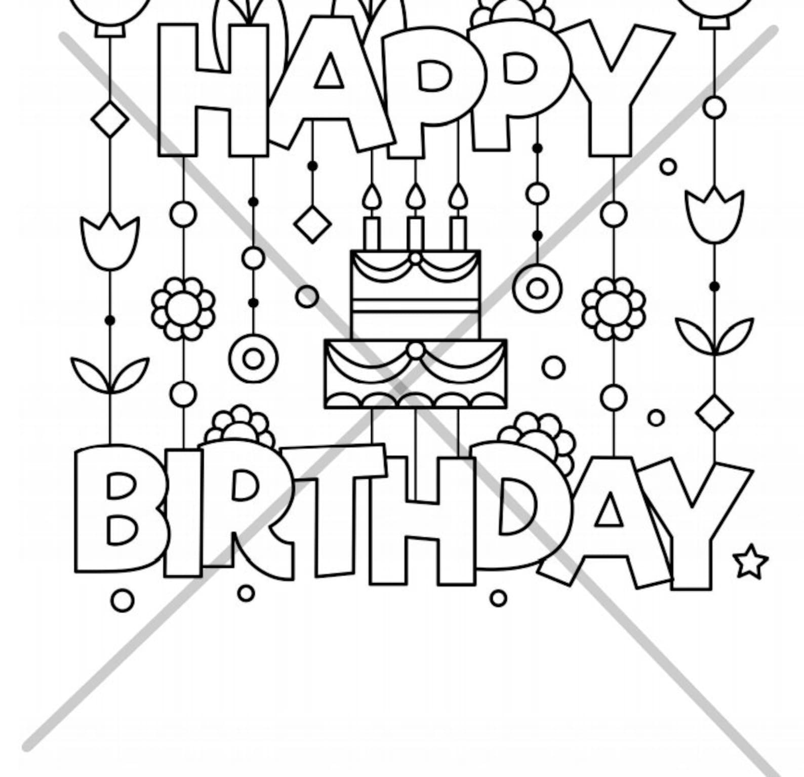 happy birthday coloring pages