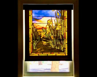 Tiffany Stained Glass Printed Window Shades - Daffodils