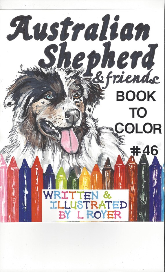 AUSTRALIAN SHEPHERD and friends book to color 46 size Etsy