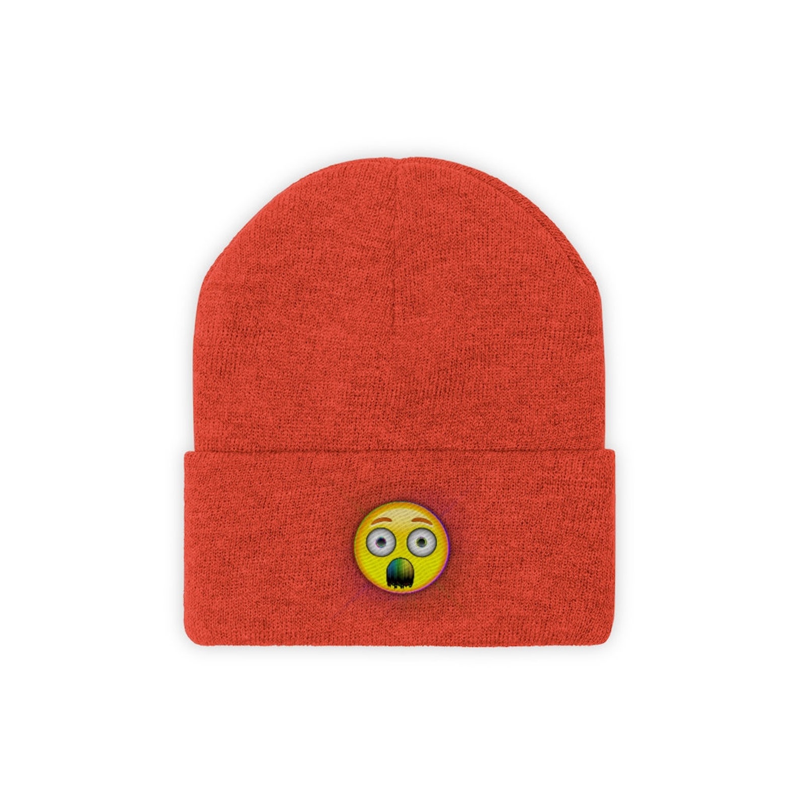 Trippy Emoji Knit Beanie // Psychedelic Hat Etsy