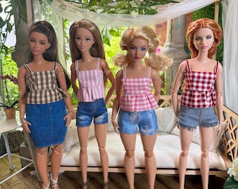 Il top peplum a quadretti