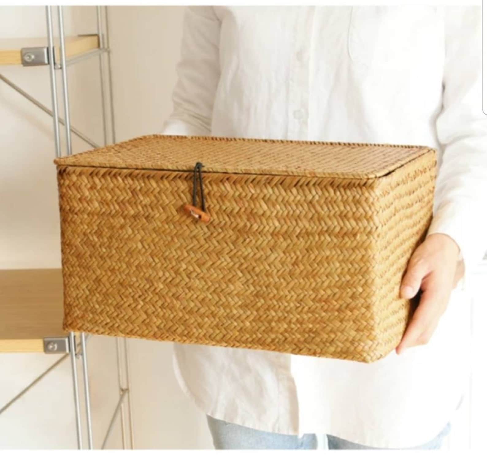 Handmade Seagrass Woven Storage Box Seaweed Storage Finishing Etsy