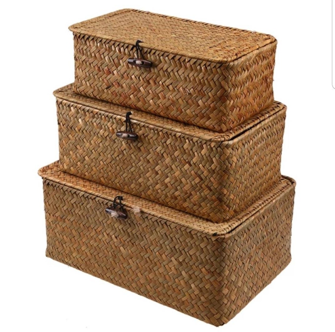 Handmade Seagrass Woven Storage Box Seaweed Storage Finishing Etsy