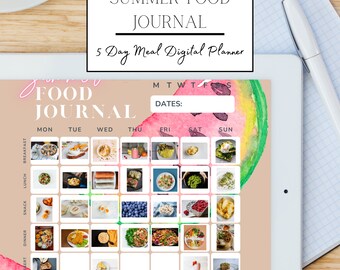 Food Journal, Food Tracker, Fitness Journal, Food Planner, Digital Planner 2022, Fitness Planner