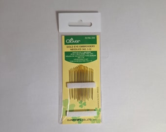 Clover® Gold Eye Embroidery Needles No. 3-9