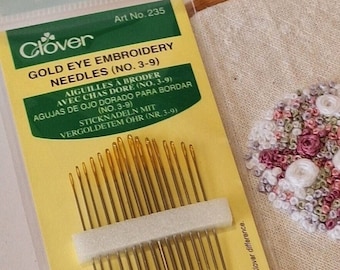 Clover® Gold Eye Embroidery Needles No. 3-9