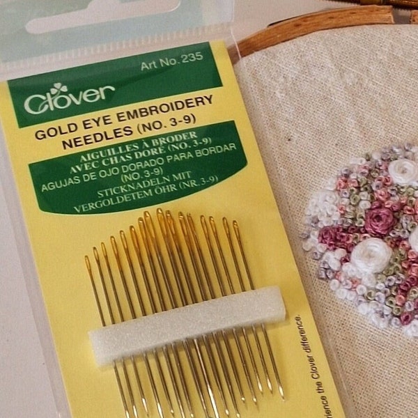 Clover® Gold Eye Embroidery Needles No. 3-9