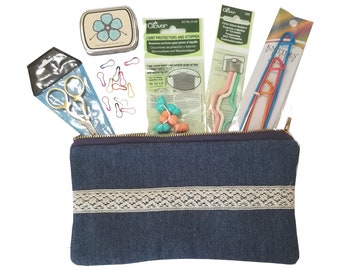 Knitting tool kit for beginners knitting crocheting accessory bag for notions