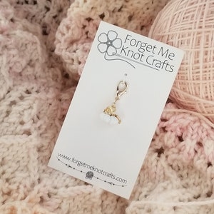 White Pumpkin Progress Keeper/Stitch Marker