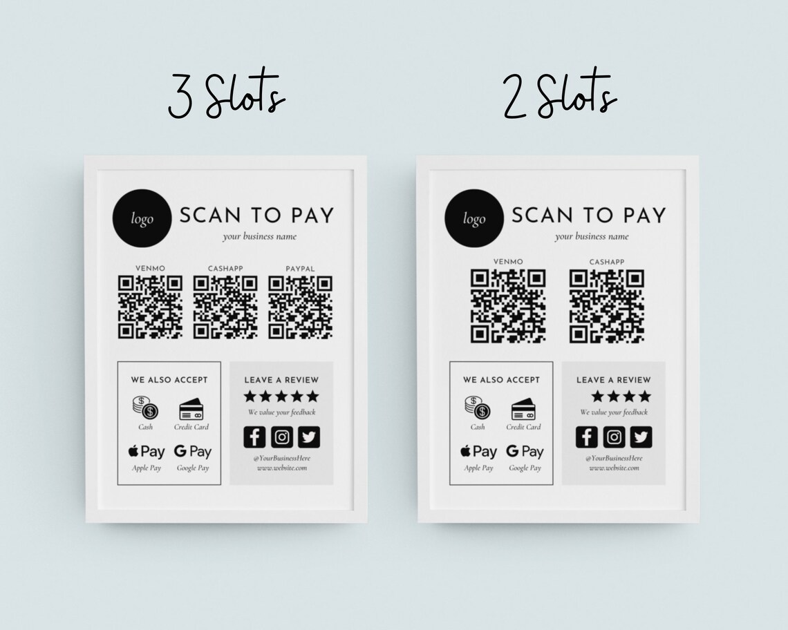 Customizable Scan to Pay Templates Business Accepted - Etsy