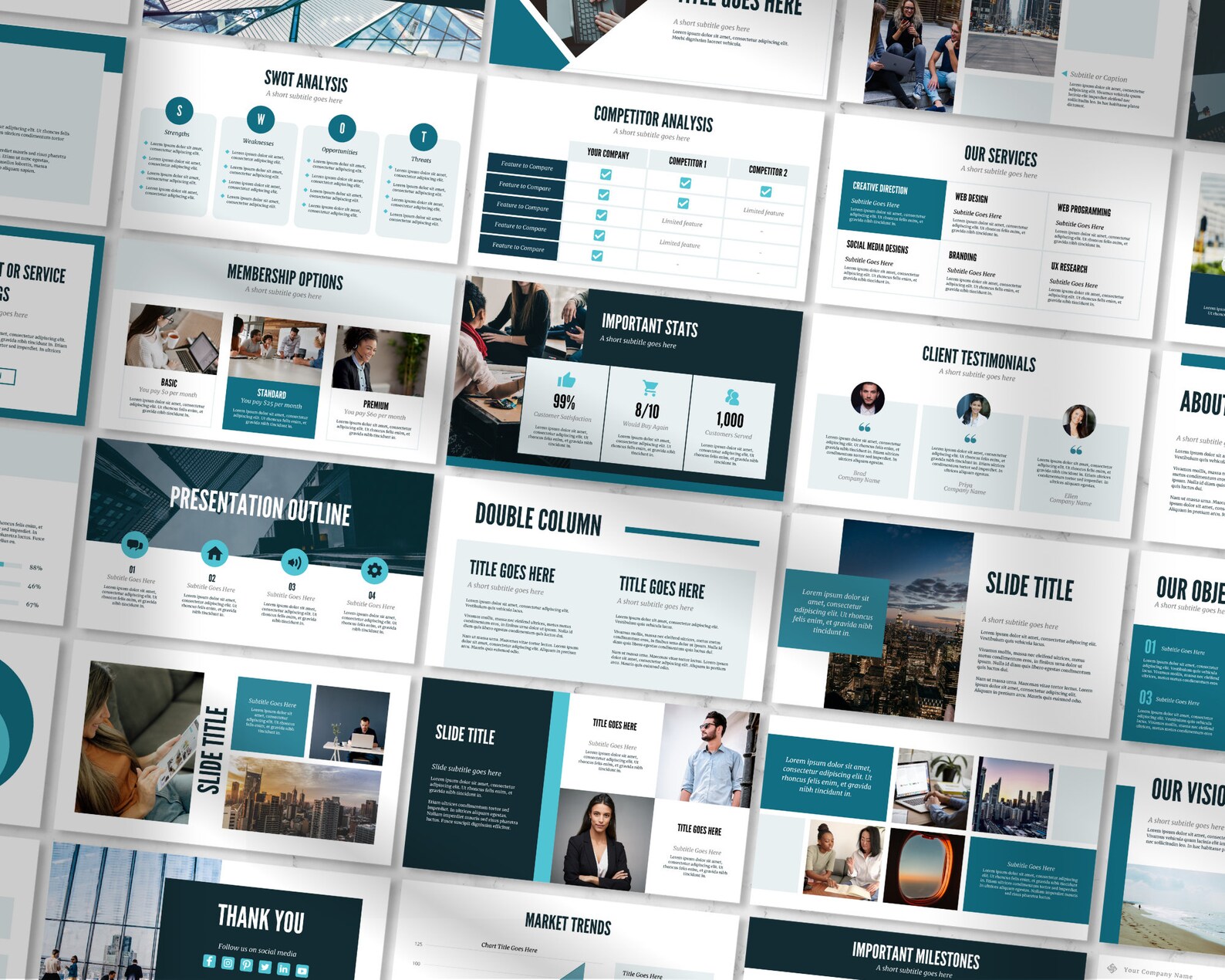 Corporate Style Business Slide Templates Customizable Pitch - Etsy