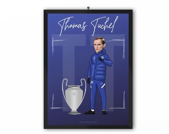 Thomas Tuchel (Chelsea FC) - Champions League 20/21 CFC Caricature Illustration Print - A3, A4 or A5