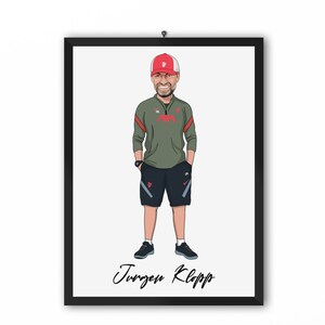 Jurgen Klopp (Liverpool) - Premier League Caricature Illustration LFC Print - A3, A4 or A5