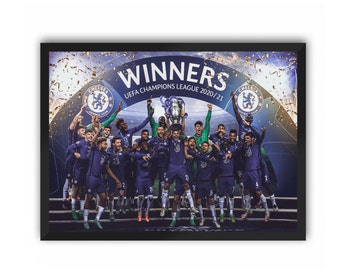 Chelsea Champions Portrait Print (Chelsea FC) | A1 A2 A3 A4 A5 Poster CFC Champions League 20/21