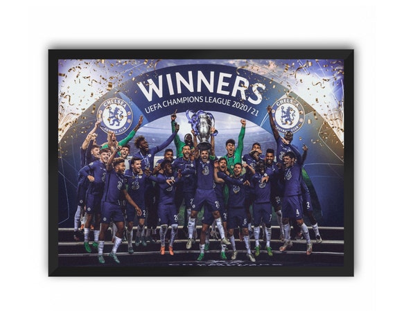 Chelsea Champions Portrait Print (Chelsea FC) | A1 A2 A3 A4 A5 Poster CFC Champions League 20/21