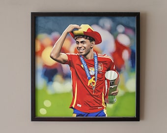 Lamine Yamal EURO 2024 Meister Druck (Spanien) | Quadratisches A4 A3 oder Querformat Lamine Yamal | Europameister