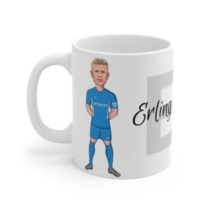 Erling Haaland | Manchester City Caricature White Mug | MCFC Man City Norway Football Fans Cup