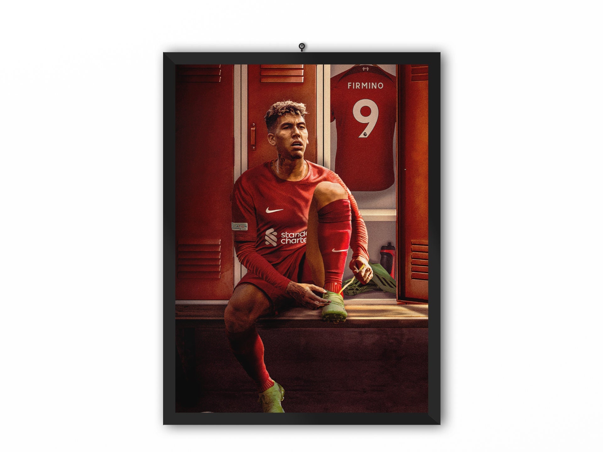 Si Senor - Roberto Firmino 9 (Liverpool FC) - LFC  Bobby Football Portrait Painting Poster - A3, A4, A5 Print | Soccer Wall Art Canvas