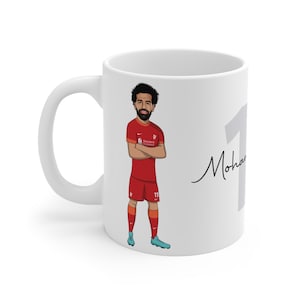 Mohamed Salah | Liverpool FC Caricature Mo Salah Mug (White Background) | LFC 2021/22
