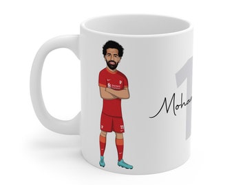 | Liverpool FC Karikatur Mo Salah Tasse (Weißer Hintergrund) | LFC 2021/22