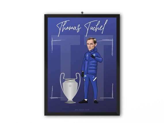 Thomas Tuchel (Chelsea FC) Champions League 20/21 CFC Caricature  Illustration Print A3, A4 or A5