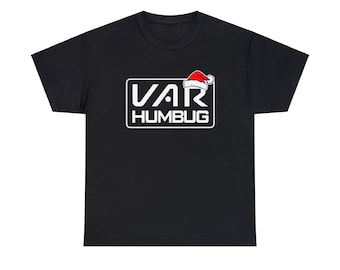 VAR HUMBUG | Premier League Christmas Black T-Shirt (White & Red Print)