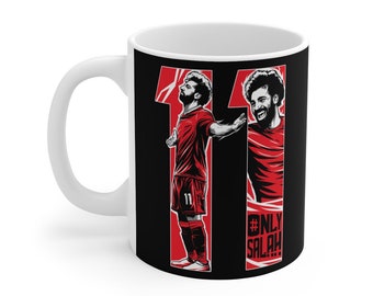 OnlySalah | Liverpool FC Mo Salah 11 Mug (Black Background) | LFC 2021/22