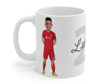 Luis Diaz | Liverpool FC Caricature Mug (White Background) | LFC 2021/22