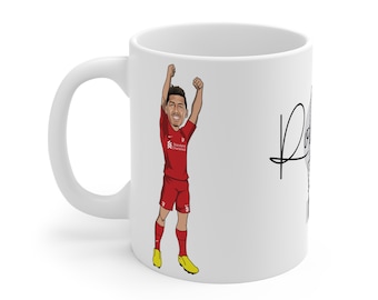 Roberto Firmino | Liverpool FC Caricature Bobby White Mug | LFC 2022/23 Reds Brazil Fans