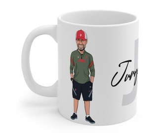 Jurgen Klopp LFC Caricature Mug (White Background) | Liverpool FC | Premier League 2021
