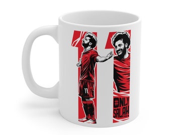 OnlySalah | Liverpool FC Mo Salah 11 Tasse (Weißer Hintergrund) | LFC 2021/22