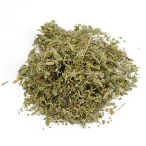 May include: Dried green herb leaves, likely for culinary or medicinal use.
