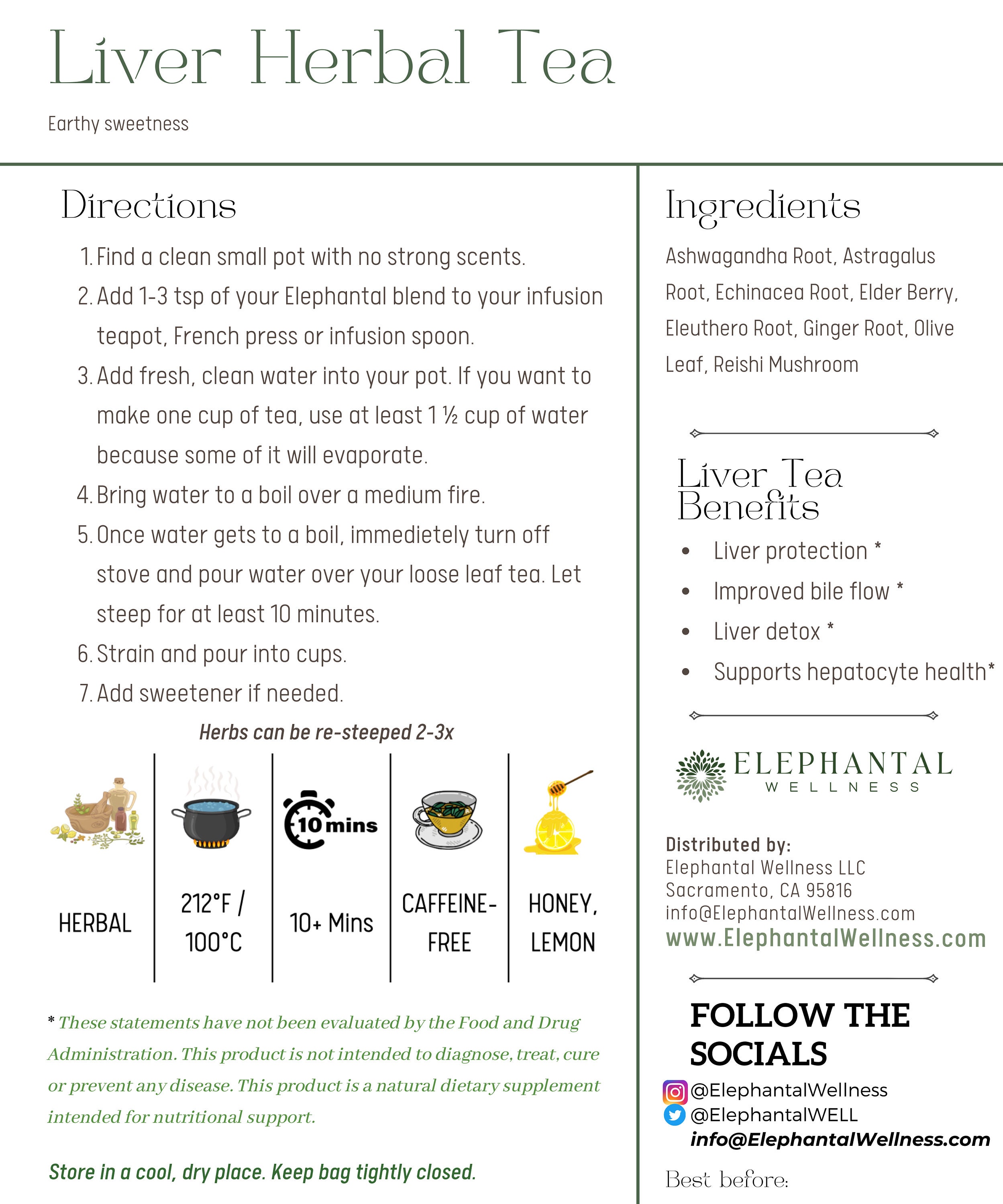 LIVER Support Herbal Tea, Heal Fatty Liver, Leaky Gut Help, Herbs to