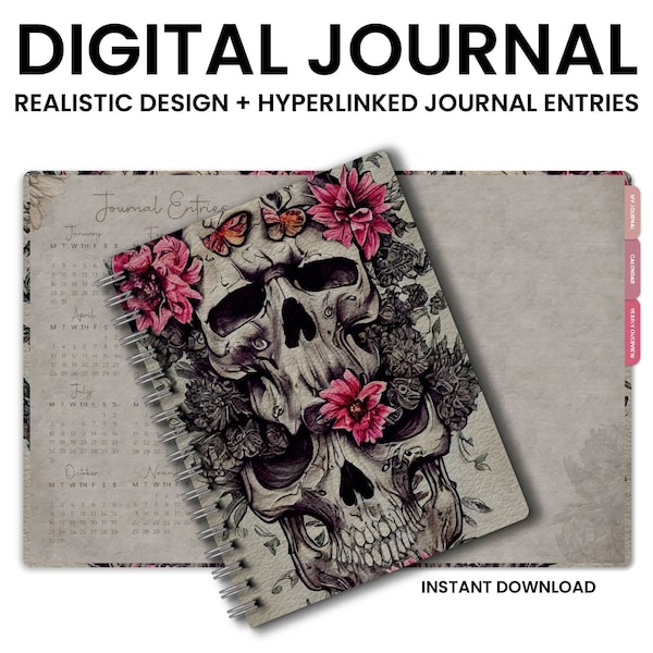 Digital Journal, Memento Mori, Daily Journal, Digital Notebook, Goodnotes Notebook, iPad Notebook, Bullet Journal, Aesthetic Journal