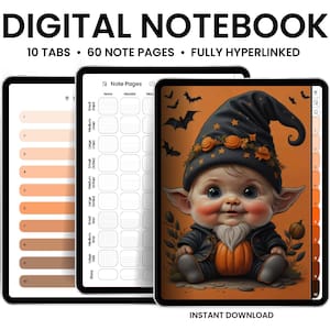 Digital Notebook, GoodNotes Notebook, Notebook with tabs, Portrait, Minimalist, Digital Journal, Notebook Journal, Student Notebook